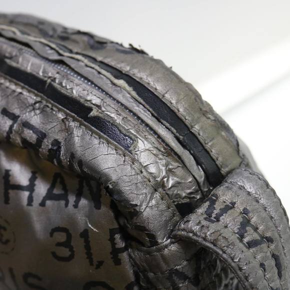 CHANEL Unlimited Shoulder Bag Nylon Silver CC Auth bs7961 - Picture 7 of 16